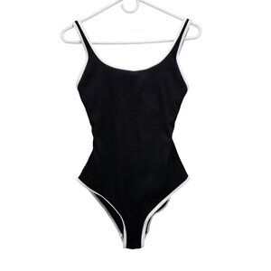 Black & White One-Piece Swimsuit Womens Size Medium Swimwear